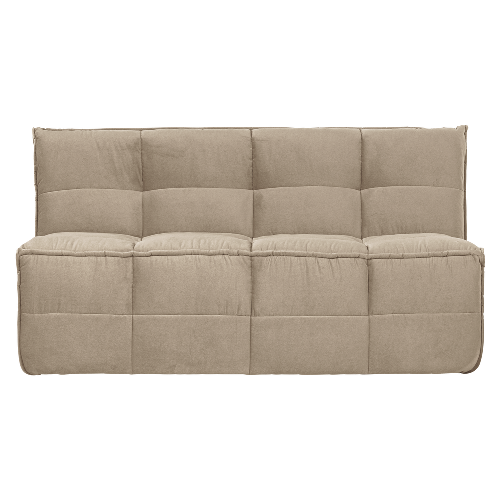 CLUSTER EETBANKJE MET RUGLEUNING VELVET ZACHT BEIGE