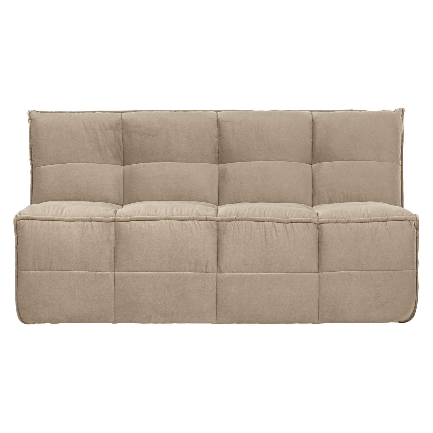 CLUSTER EETBANKJE MET RUGLEUNING VELVET ZACHT BEIGE