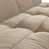 CLUSTER EETBANKJE MET RUGLEUNING VELVET ZACHT BEIGE