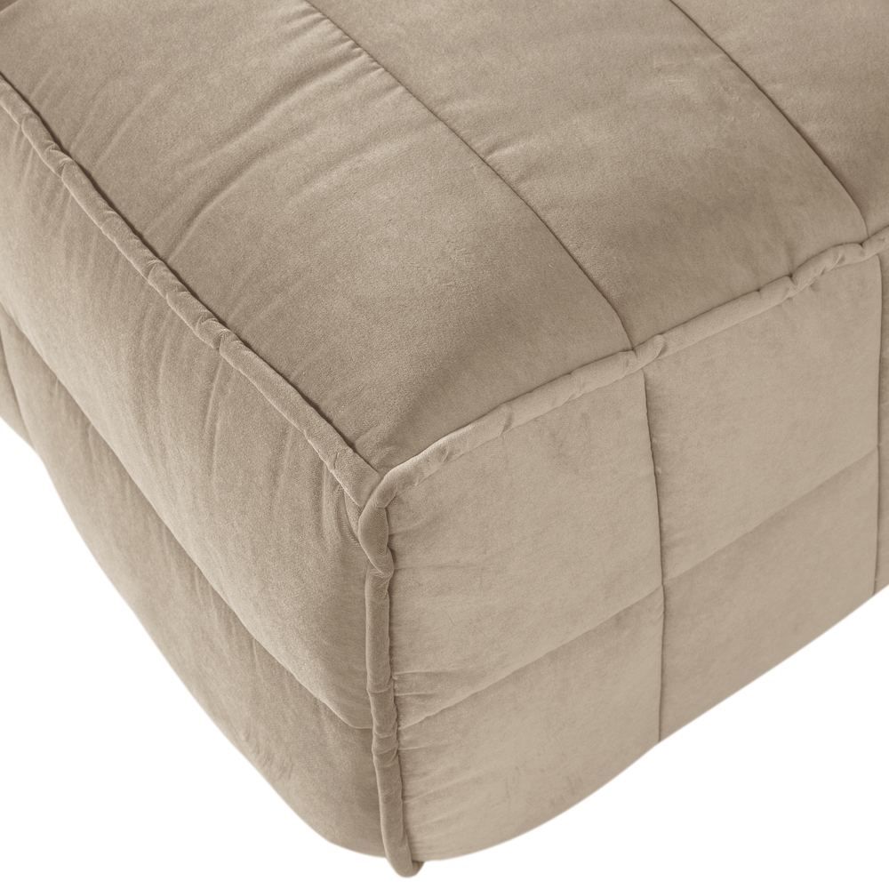 CLUSTER EETBANKJE MET RUGLEUNING VELVET ZACHT BEIGE