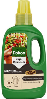 Pokon BIO moestuinvoeding fles 500 ml, groene fles met gele dop en voorlabel