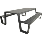 Picknicktafel 220 cm in antraciet met slats en stevig onderstel