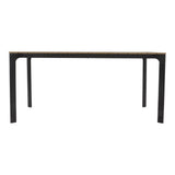 Eettafel met licht houtlook blad en zwarte U-vormige poten