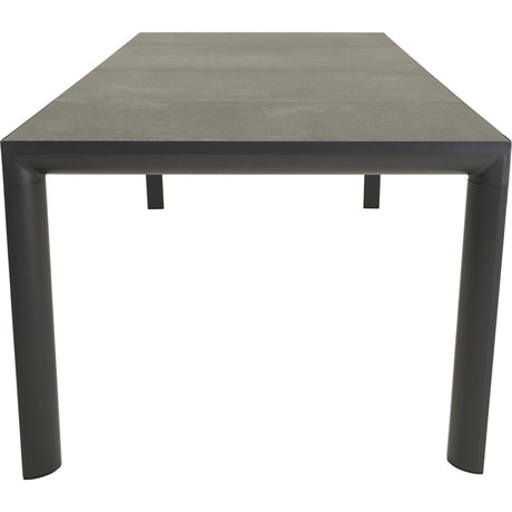 Donkergrijze tuintafel met rechthoekig blad van boven, 220x100 cm en rechte poten