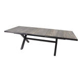 Uittrektafel Castilla zwart met kruispoot 204/264 x 102 cm - Lesli Living
