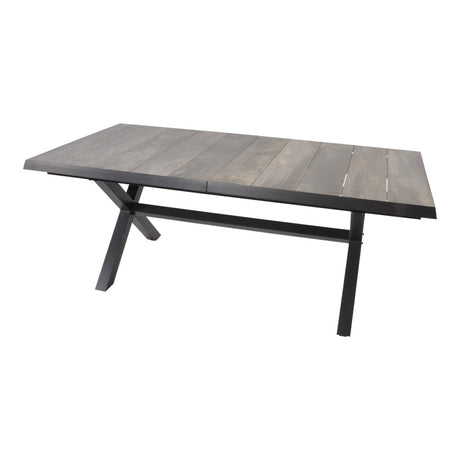 Uittrektafel Castilla zwart met kruispoot 204/264 x 102 cm - Lesli Living