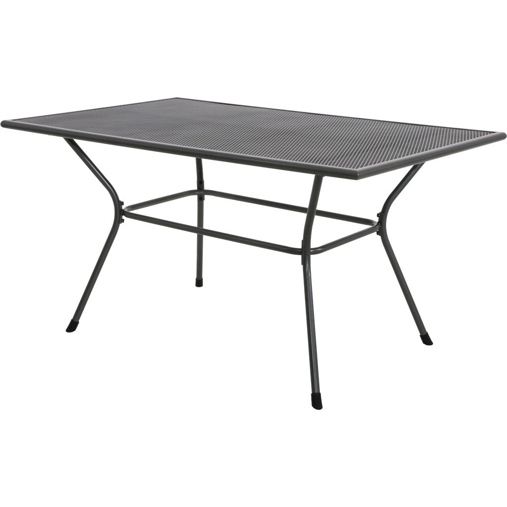 Nordic tafel van Lesli Living met rechthoekig zwart blad en metalen poten