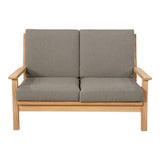 Loungebank teak 124 cm, incl. kussen