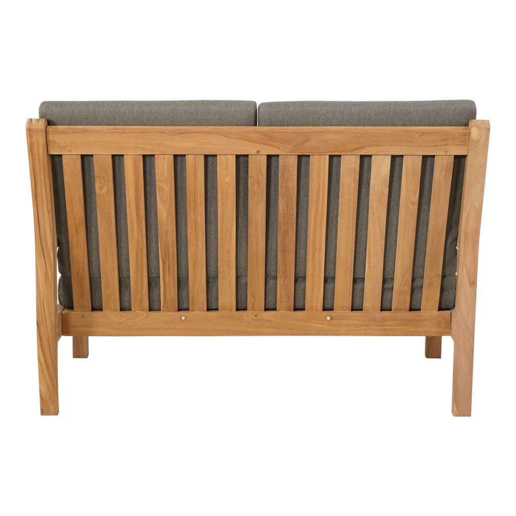 Loungebank teak 124 cm, incl. kussen