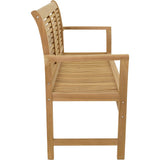 Teakhouten bank Stripe 142 cm