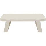 Rechthoekige koffietafel met lichtbeige blad en witte poten