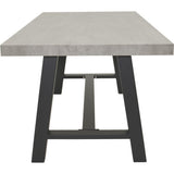 Tafel met lichtgrijs blad en donkergrijs A-frame onderstel