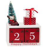 Adventkalender met LED-verlichting: blokken 2 en 5, kerstboom, beerfiguur en cadeautje