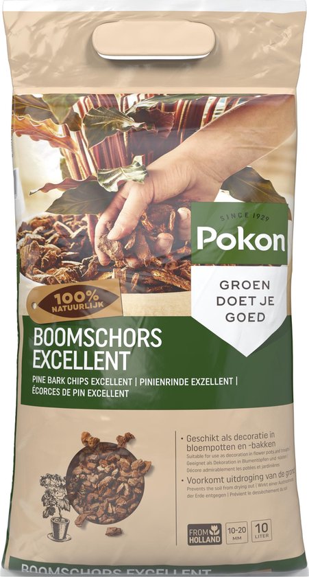 Zak boomschors Excellent 10 l met Pokon Groen-doet-je-goed label