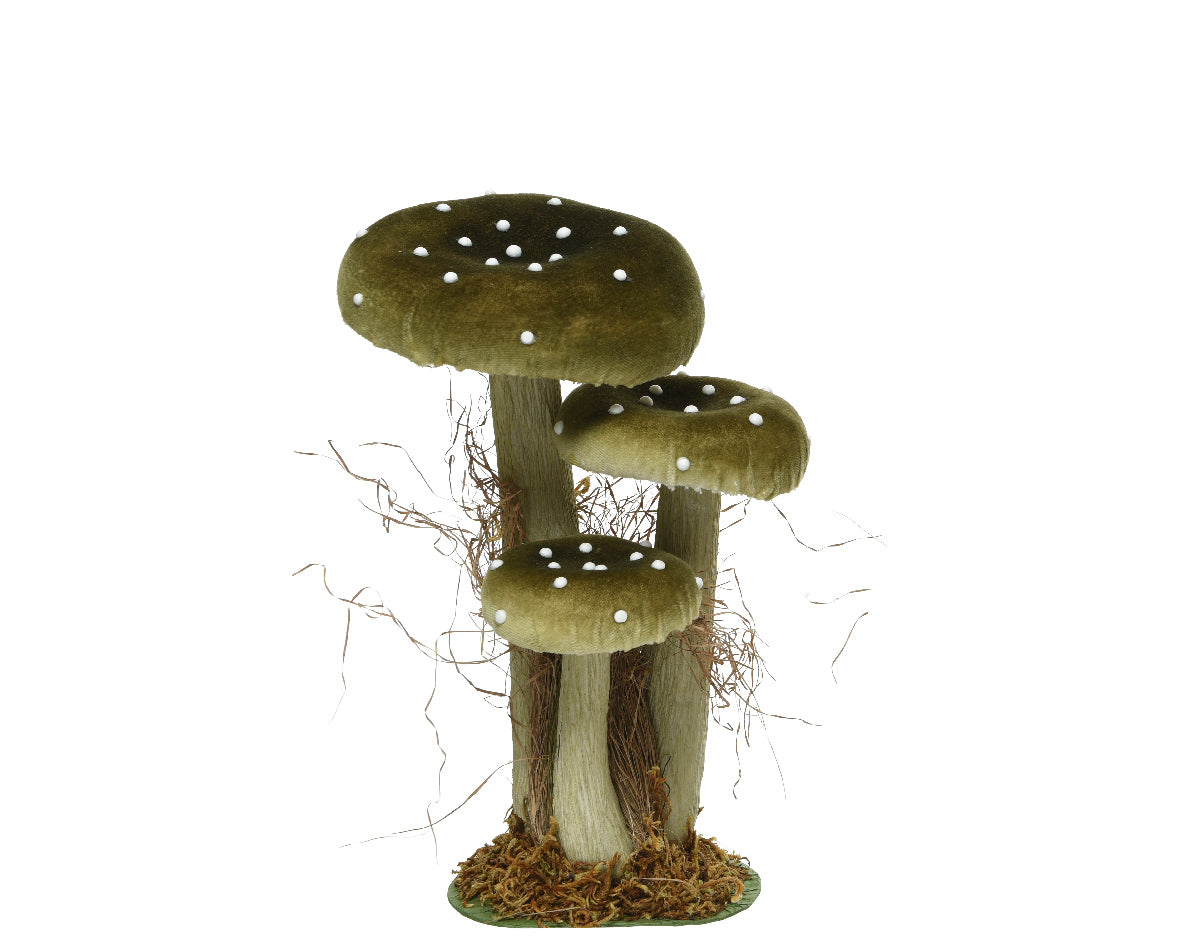 Paddenstoel polyester fluweel grassorti 3col assorti