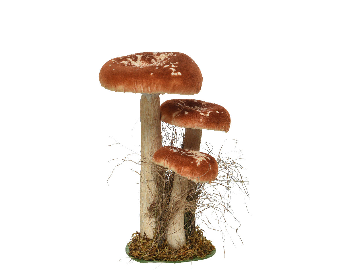 Paddenstoel polyester fluweel grassorti 3col assorti