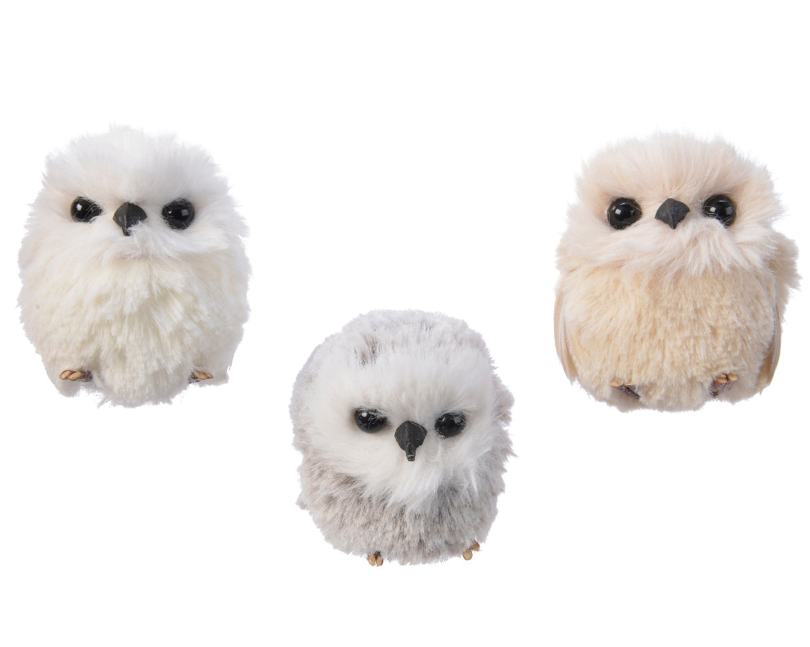 Uil polyester feathers 3col assorti
