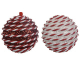 Kerstbal foam glitter 2col ass
