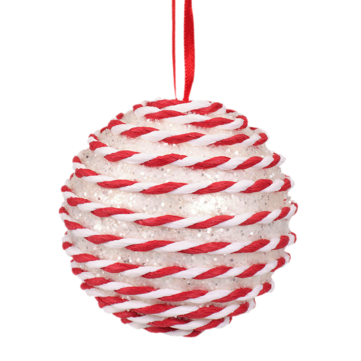 Kerstbal foam glitter 2col ass