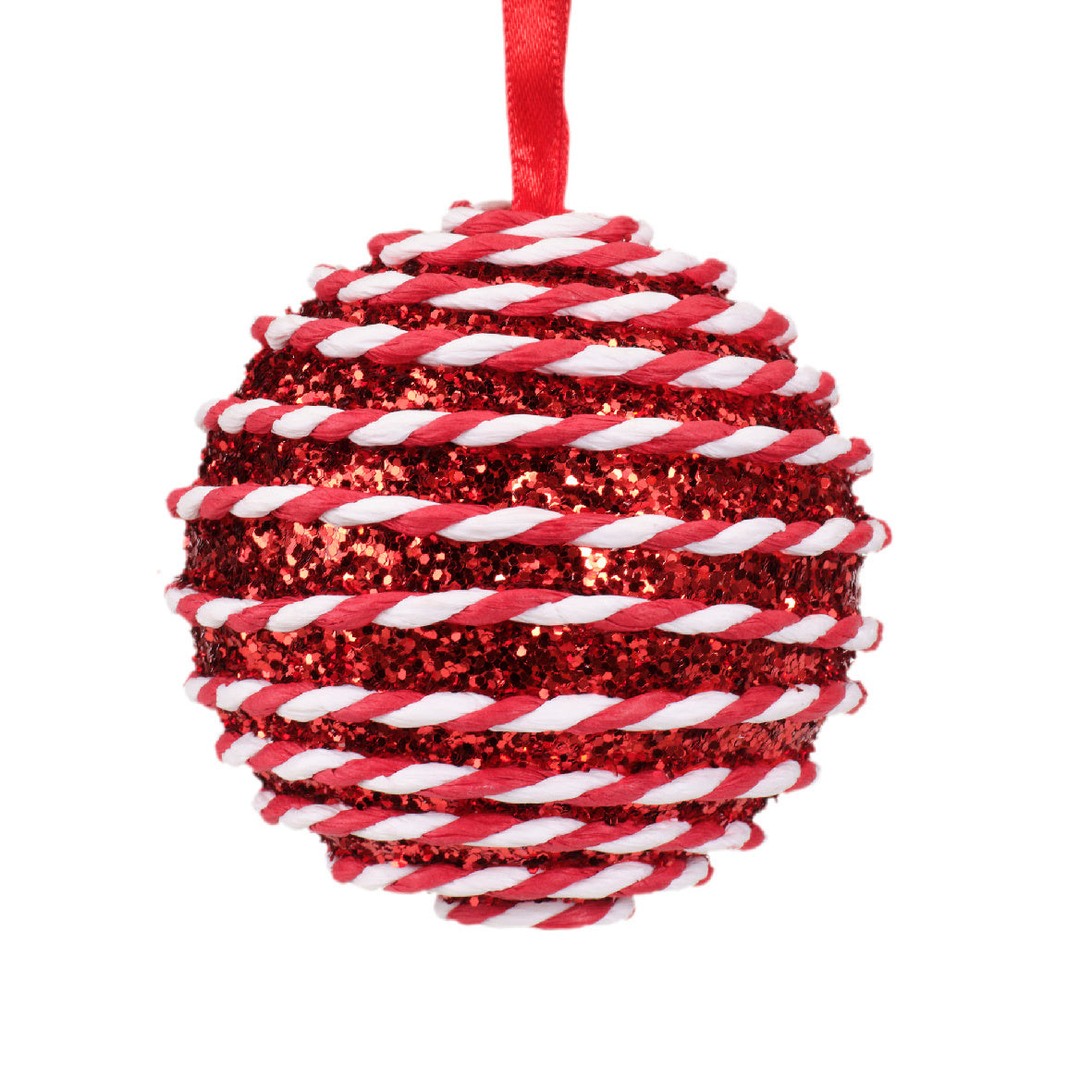 Kerstbal foam glitter 2col ass