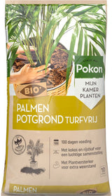 Pokon BIO palmen potgrond turfvrije potgrondzak met palmen en handprint