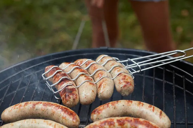 Barbecook - worstenklem uit chroom en hout 51cm FSC 100%
