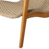 Exotan - Stony fauteuil met armleuning touw/hout army green