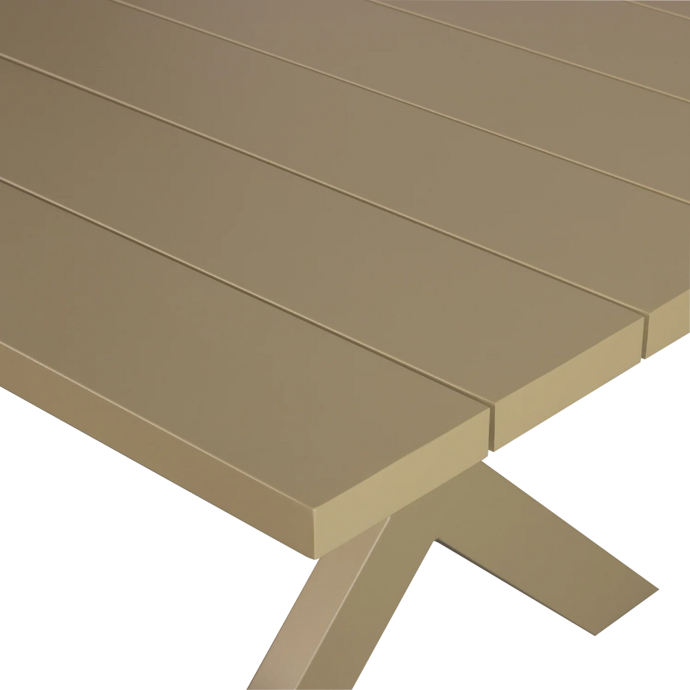 WOOOD - Delta picknick tuinbank aluminium groen/zand 220x35cm