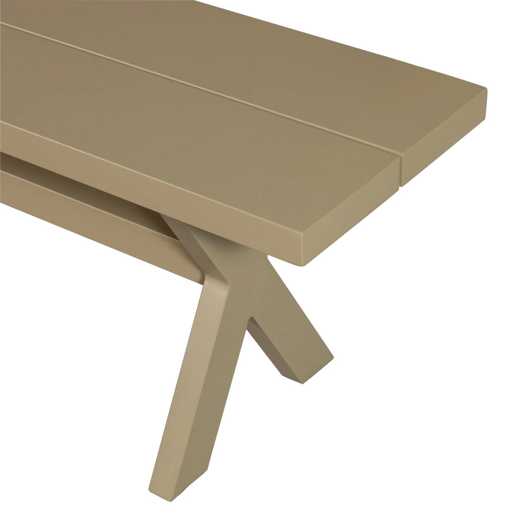 WOOOD - Delta picknick tuinbank aluminium groen/zand 220x35cm