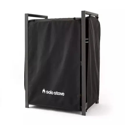 Zwarte Solo Stove opbergkast met gesloten stoffen hoes