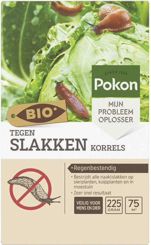 Pokon BIO slakkenkorrels doos met groot 'Tegen slakken' en 225 g