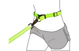FLAMINGO heupriem met jogginglijn, lime riem met gesp en riemclip
