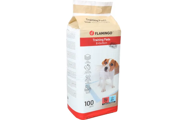 Trainingsmatten voor puppy’s, pak met 100 stuks, Flamingo, maat S