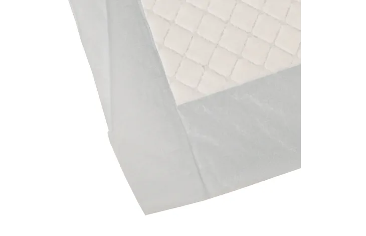 Training pad met zichtbare laagjes, wit met lichtblauwe voering