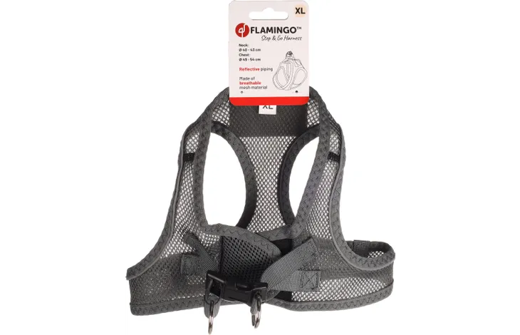 Flamingo - Harnas Step&Go Bento Grijs XL