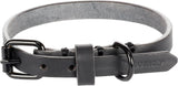 Zwarte leren halsband met metalen gesp en verstelgaten