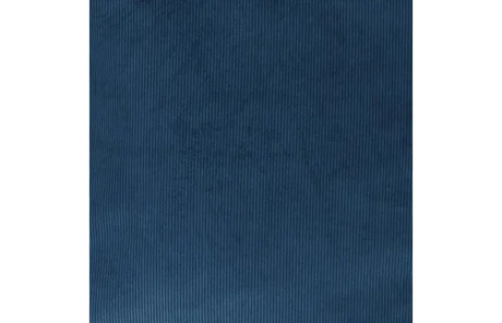 Donkerblauwe kussenstof met fijne ribstructuur en verticale lijnen, close-up
