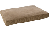 Rechthoekig beige kussen Celeste 100x70 cm, effen textuur met zichtbare naden.
