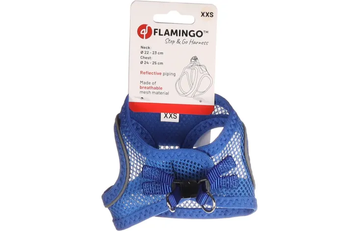 Flamingo - Harnas Step&Go Bento Blauw XXS