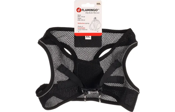 Flamingo - Harnas Step&Go Bento Zwart XXL