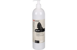 Flamingo shampoo fles met label voor zwarte vacht en pompdop