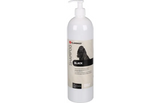 Flamingo shampoo fles voor black, met witte pompdop en etiket