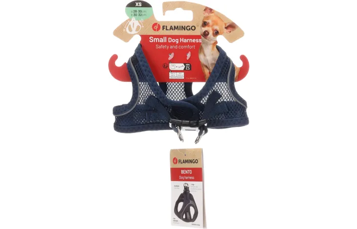 Flamingo - Harnas Step&Go Bento Donkerblauw XS