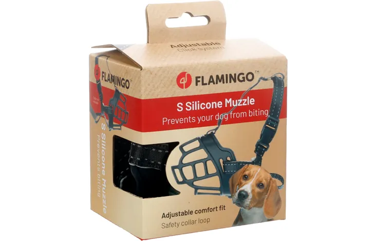 Flamingo - Muilkorf Benzo Zwart - Maat S