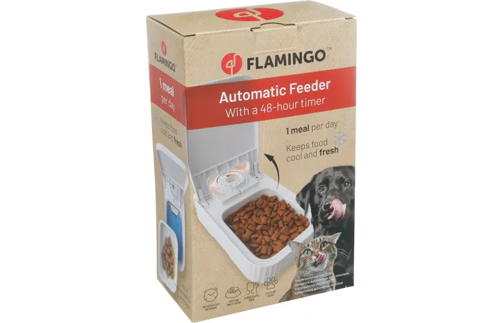 Flamingo - Voederautomaat Dozer Rechthoekig Wit