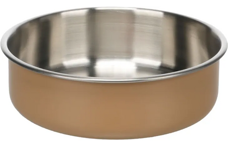 Ronde eet- en drinkpot Yumi, beige met roestvrijstalen binnenzijde, 870 ml
