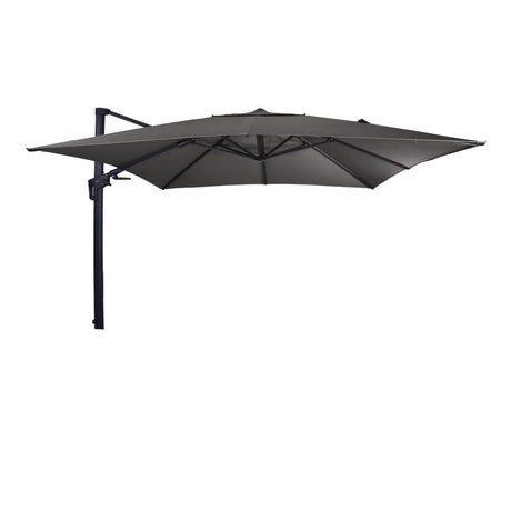 Zweefparasol VirgoFlex 3x3 mtr met donkergrijze vierkante doek en zijarm