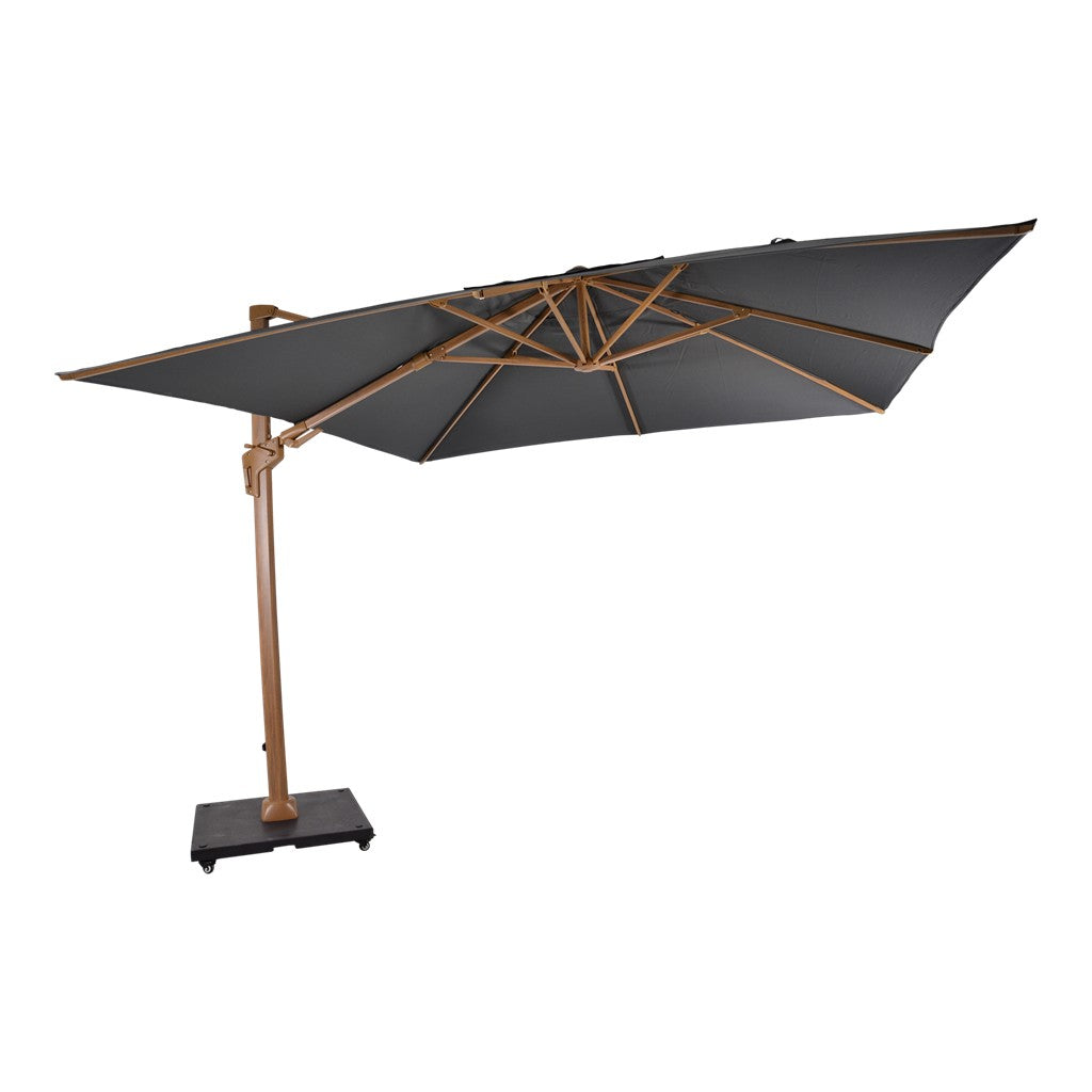 Zweefparasol VirgoFlex houtlook grijs 3x3mtr