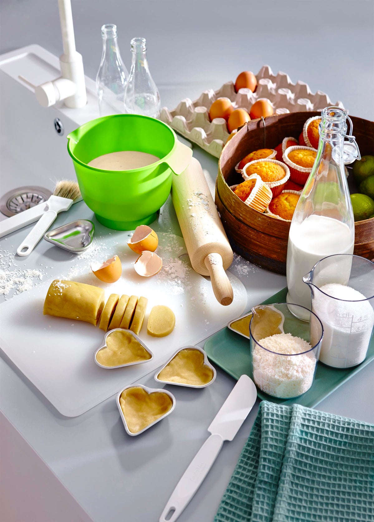 GastroMax maatbeker 500 ml in keukenopstelling met kookingrediënten