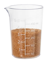 GastroMax maatbeker 500 ml met bruine inhoud en meetstrepen tot 5 dl